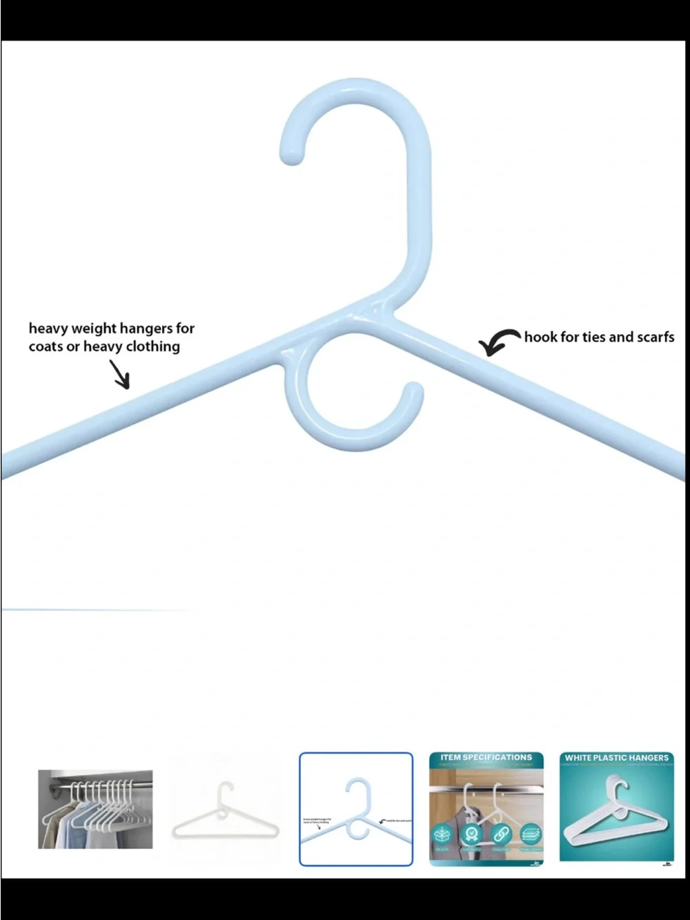 Mainstays 9 Heavyweight Plastic Clothes Hangers-Strong Support-brand new